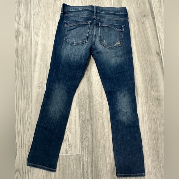 Express distressed cropped leggings mid rise jeans size 6 - Picture 3 of 3
